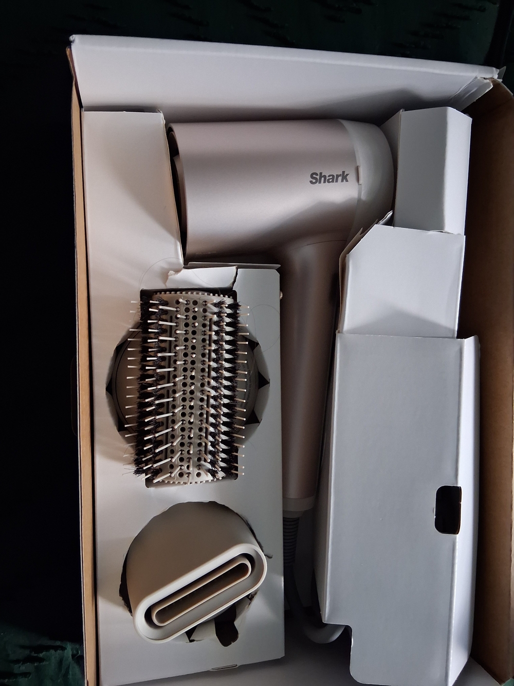 Shark Silver Hair Dryer with Brush Attachments